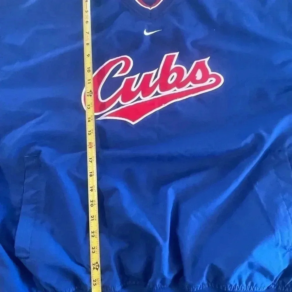 Vintage Y2K Nike MLB Chicago Cubs Blue Pullover Center Swoosh Jacket Sz XL - Picture 5 of 14